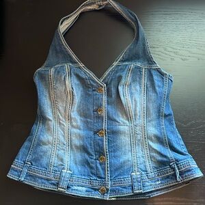 Lane Bryant Venezia Denim halter Top Vest size 14